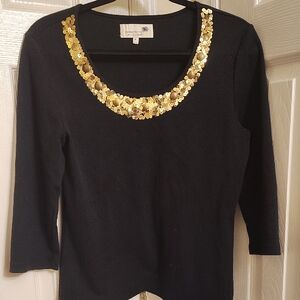 Liz Lange Black Top with Gold Accents